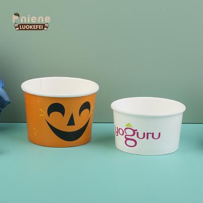 China Disposable Biodegradable Ice Cream Cups Disposable Custom Printed Ice Cream Cups Plain Paper for sale