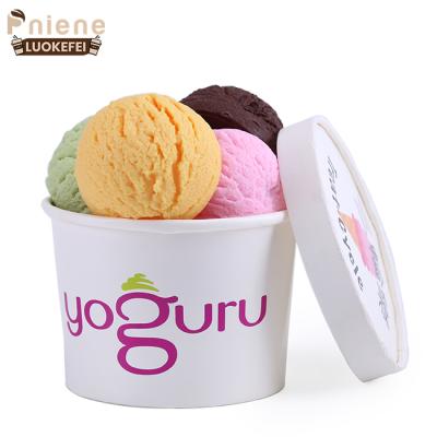 China Eco-Friendly Disposable Wholesale Disposable Ice Cream Packaging Containers Fancy Bulk Paper Cups for sale