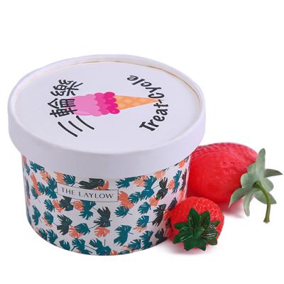 China Disposable Ice Cream Printing LOGO Custom Ice Cream Cups Container Disposable Packaging Cups for sale