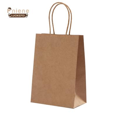 China High Quality Recyclable Wholesale Takeout Brown Paper Bags Custom Logo Brown Kraft Paper Bags for sale