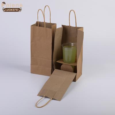 China Recycled Materials Wholesale Paper Bag With Handle Kraft Paper Bag Take Away Paper Bag for sale