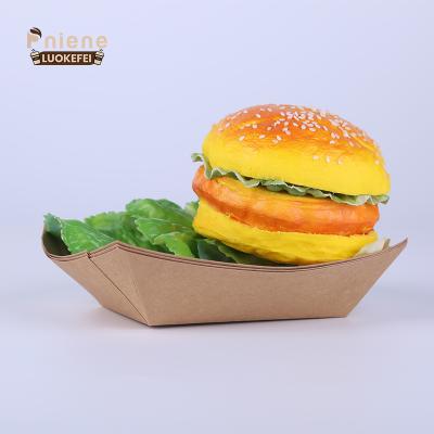 China Disposable Fast Food Eco Food Tray Disposable Snack Wrapping Paper Food Tray for sale