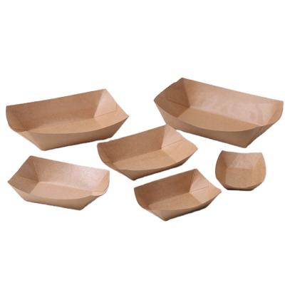 China Disposable Food Containers Wrapping Paper Boat Paper Food Tray Food Storage Tray Snack Tray for sale