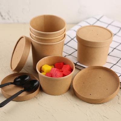 China Custom Printing Disposable Paper Soup Bowl Disposable Soup Bowl Restaurant Wrapping Paper Cups for sale