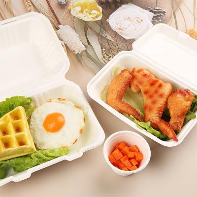 China Minimalist Disposable Bagasse Sugar Cane Bagasse Bagasse Hamburger Packaging Box for sale