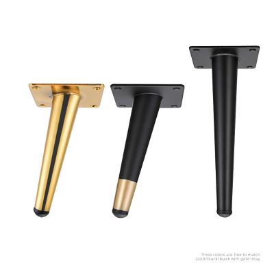 China Fashionable Black Paint TV Cabinet Leg Furniture Feet Hardware Accessories Sofa Foot Tea Table Metal Legs Modern Straight Black Leg for sale