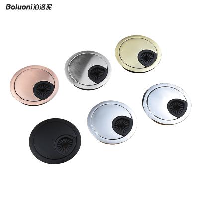 China Desktop cable box traditional zinc alloy cable hole desktop cover thickened cable box 50/60/80 mm for sale