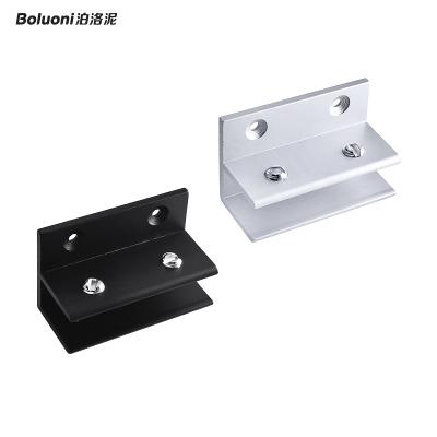 China Contemporary Aluminum Alloy Glass Hold Nail-Free Hinges Clip Slot Mirror Holder Buckle Glass Repair Accessories for sale