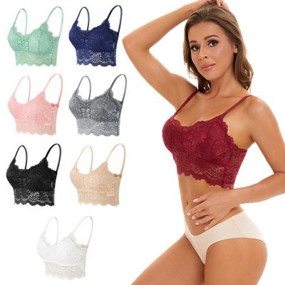 China New style QUICK DRY lace deep v-neck wrapped vest chest wrap lift up wireless padded tube top bra for sale