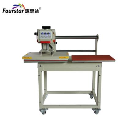 China 2022 New Product Printable 38x38cm Flat Product Pneumatic Upper Sliding Type Double Station Heat Press Machine For Clothes for sale