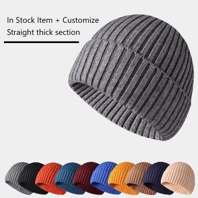 China Cold Custom Private Label Logo Personalized Brand Thick Winter Solid Color Version JOINT Unisex Couples Knit Beanie Hats for sale