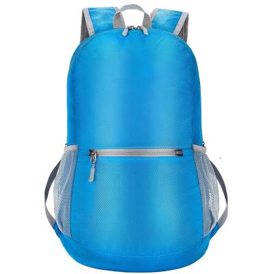 China Wholesale Waterproof Foldable Waterproof Backpack Bag Light Blue Hiking Outdoor Sports Backpack Rucksack Hiking Bag for sale