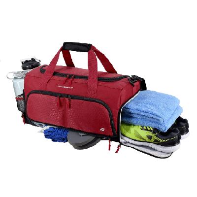 China Large Fitness Oxford Cloth Red Waterproof Sports Gym Duffel Bag Durable Travel Duffel Bag With Customer LOGO for sale