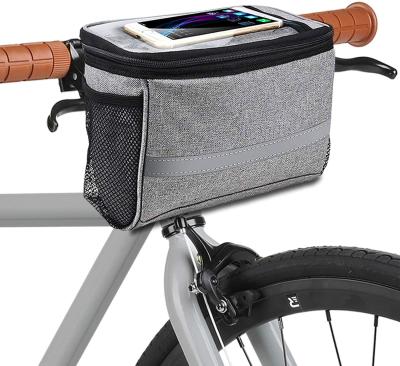 China 2021 High Quality Water Resistant Bicycle Road Packing Tool Accessories Memory Tube Touch Screen Mobile Phone Front Chassis Handlebar Bag for sale