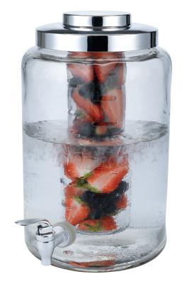 China SGS/FDA  2 in one,6.3L cold  glass  beverage dispenser   with ice infuser eco-friendly for sale