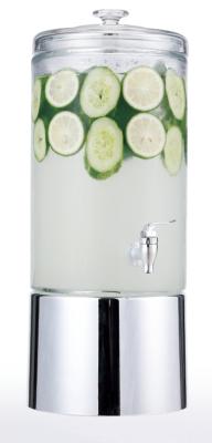 China Capacity  2.1 gallons,8L   glass beverage dispenser with sliver base  eco-friendly for sale