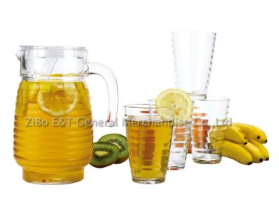 China 5 Pieces Glass decanter and tumbler set for Juice drinking 1.3L / 10OZ for sale