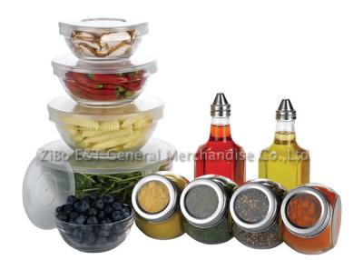 China 11 pcs Eco - friendly  clear glass salad bowl set for fruit ,  ice cream for sale