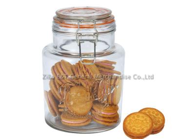 China Capacity 1.5L glass food storage jars with lids / glass canister jars Promotional Gifts eco-friendly for sale