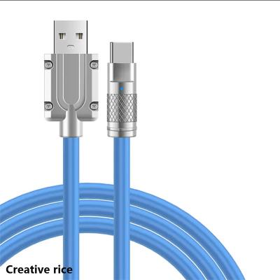 China Super Fast Charging Player 6A 120W Liquid Silicone USB Cable Type-C MP3/MP4 To IOS Lighting Charger Data Line For iPhone Xiaomi Huawei Samsung for sale