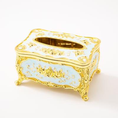 China Custom Plastic Storage Paper Towel Holder Wholesale Pattern Household Tissue Box Retro for sale