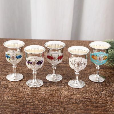 China Retro European Luxury Metal Goblets Unique Designed Wine Cups Tumbler for sale