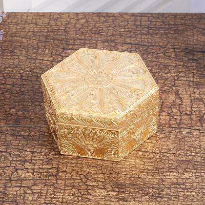 China Nordic Classic Hexagonal Jewelery Packaging Jewelry Storage Box Metal Creative Lightweight Luxury Jewelry Box for sale