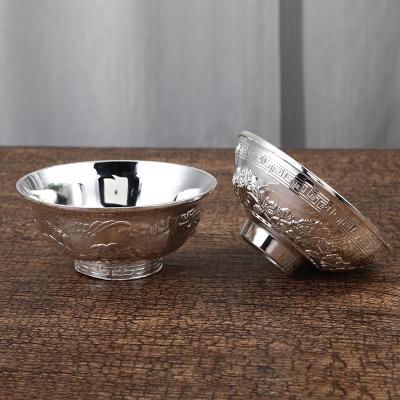 China Viable small factory direct wholesale European Ramen bowl restaurant metal luxury anti-scalding punching bowl for sale