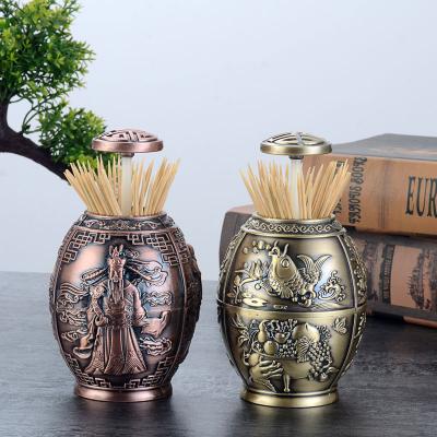 China High Quality Viable Alloy Die Cast Good Luck Toothpick Holder Toothpick Dispenser Toothpick Tank For Home for sale