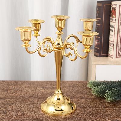 China High Quality European 5am Tall Silver Candle Holder Wedding Centerpieces Crystal Candelabra for sale