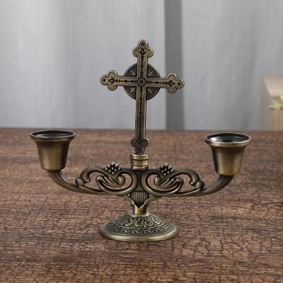 China 2-Head Candlestick Retro Decorative Candle Holders European Bedroom Creative Home Decoration for sale