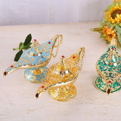 China India new Mini Aladdin Lamp Fountain Religious Metal zinc alloy available in bulk packing or decorative home decoration for sale