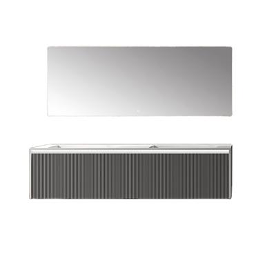 China TNS 0012C 2022 New Style Modern Stripe Cabinet With Frameless Bathroom Vanity Mirror Vanity Bathroom for sale