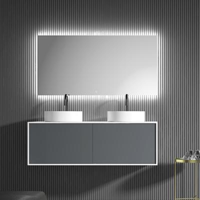 China TNS 0112C High Quality Hotel Bathroom Vanity Style Two Modern Rectangle European Style Mirror Basin for sale