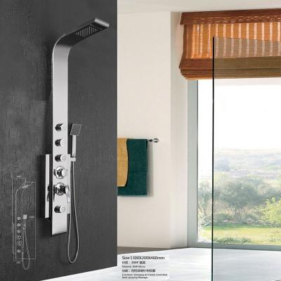 China With TNS Y021 4 Jets Hotel Stainless Steel Massage Spa Rainfall Bathroom Wall Mount Shower Column Panel Modern Mixer Faucet System for sale