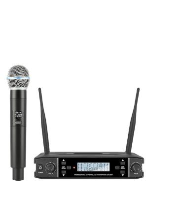 China Handheld Wireless Microphone System 2 MIC DVD Handheld Mic System PC PC with Receiver for KTV TV Karaoke for sale