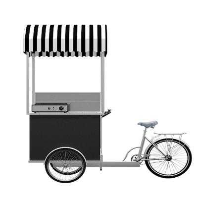 China Wooden Push Cart Commercial Food Vendor Restaurant Dessert Food Display Cart Thai Street Garden Shawarma Street Food Supply Cart with Oven for sale