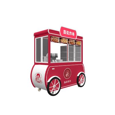 China Alibaba Halal Lovely Mobile Food Cart Kitchen Dumpling Ramen Tricycle Food Stake Cart Commercial Heating Noodle Chinese Snacks Te koop