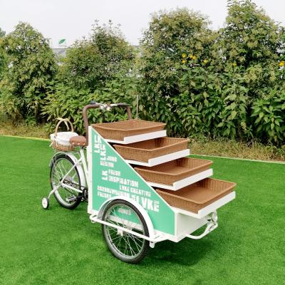 China Winery Food Cabinet Cart Customized Customized Food Vendor Carts Professional Cheap Street Vegetable Fruit Mobile Food Bike Cart Te koop