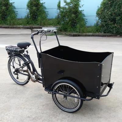 China Adult Dutch Cargo Manual Cargo Bike 3 Wheel Eu Family Kid Bike Bakfiets Ice Cream Cart 3wheel Cargo Bike Street Food Te koop