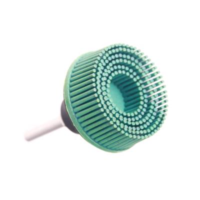 China Metal & Nonmetal 2 Inch Bristle Disc Bristle Disc 50# Abrasive Green With 1/4 Inch Shank Attachment Removal Abrasive Coating Disc For Met for sale