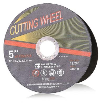 China Vertical Cut Resin Cutting Discs 5Inch Cut Out Wheels For Abrasive Metal Tools for sale