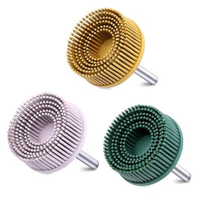 China Metal and non-metal 2 inch squeak 50/80 /120 bristle disc metal nylon bristle brush for sale