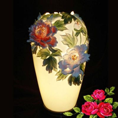 China China Home Porcelain Art Deco Hand Painted Carved Decorative Lamp for sale