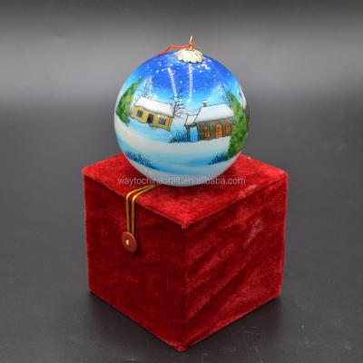 China Custom Hand Painting Custom Picture Inside Painting Glass Bauble For Christmas Tree As Well As Home Decoration for sale