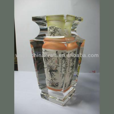 China Wonderful Home Decor Glass Painting Glass Vase for sale