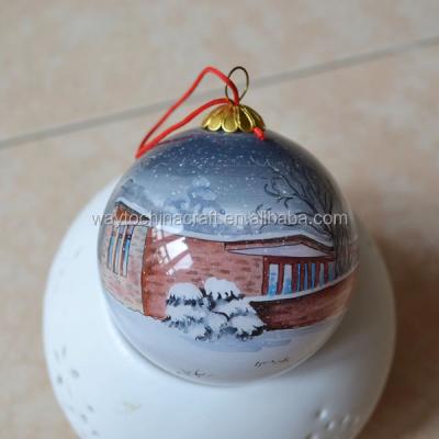 China Gifts and home decoration inside Christmas ornament painting glass ball for sale