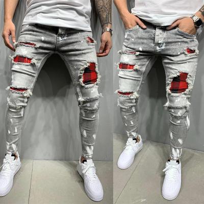 China Viable wholesale custom mens mark culottees de hombre skinny jeans pants pants for men 2021 kotted hadnbands mens jeans for sale