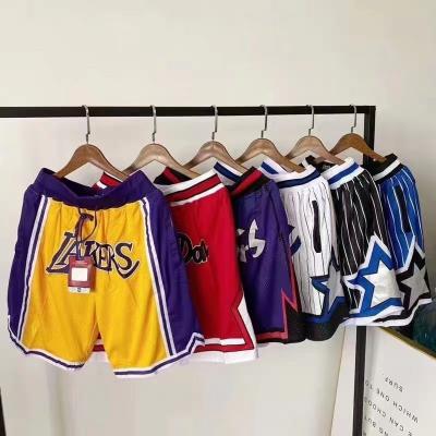 China Wholesale NBAA Breathable New Teams Breathable Jordan Shorts Chicago Embroidered Bulls Pocket Basketball Shorts for sale