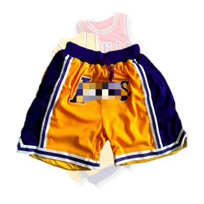 China Gold Breathable Mesh Basketball Shorts For Mens Embroidery Fashion 2022 High Quality Breathable for sale